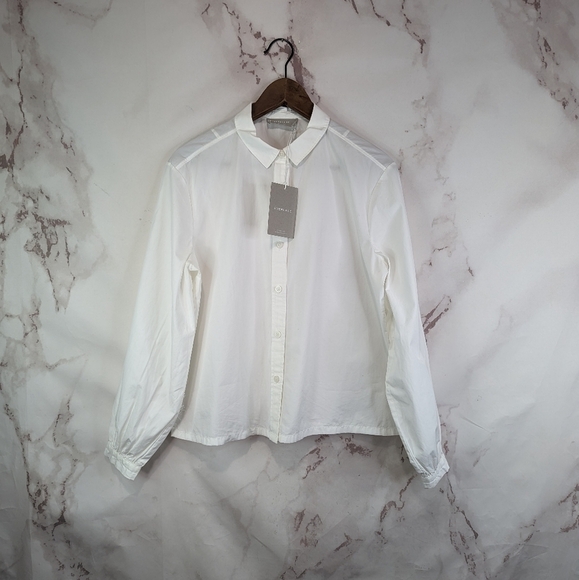 Everlane Shirt Womens White Button Up Organic Cotton Prep Balloon - Picture 3 of 15